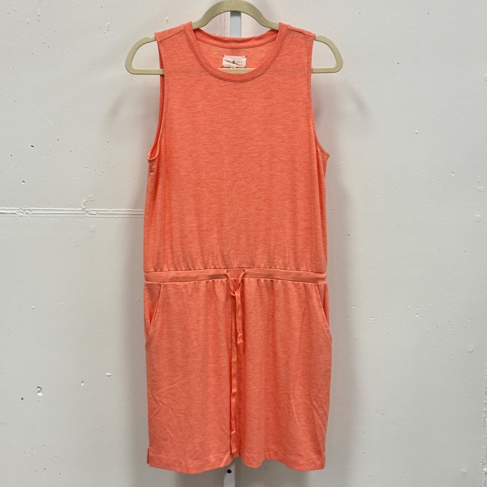 Lou & Grey Coral‎ Heather Knit Sleeveless Drawstring Waist Knee Length Dress Med